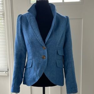 Smythe blue linen blazer size 10